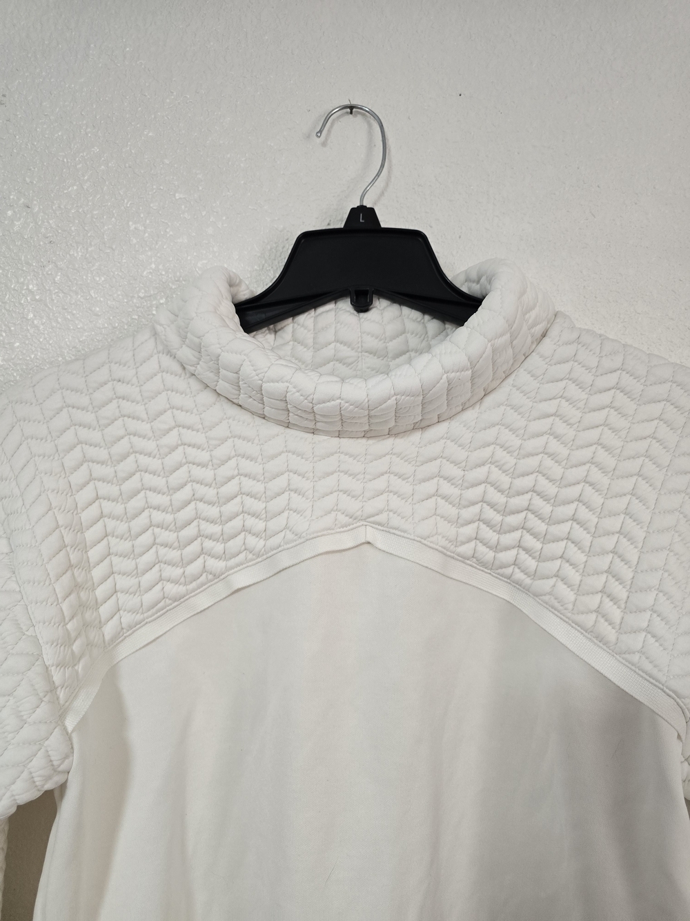 New Balance Cream Textured Funnel Neck Sweatshirt - Picture 5 of 9
